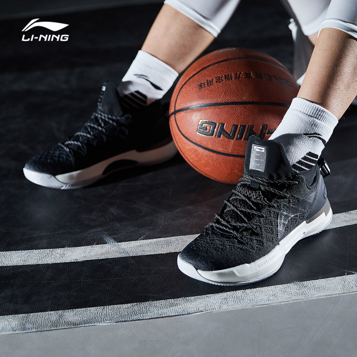 李宁篮球鞋驭帅13中帮官网男鞋减震男士轻便运动鞋专业比赛篮球鞋