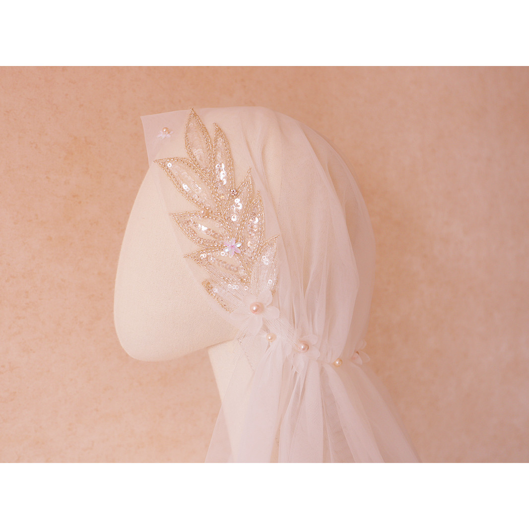 超仙森系纱头饰品甜美包头花朵蕾丝影楼跟妆头纱