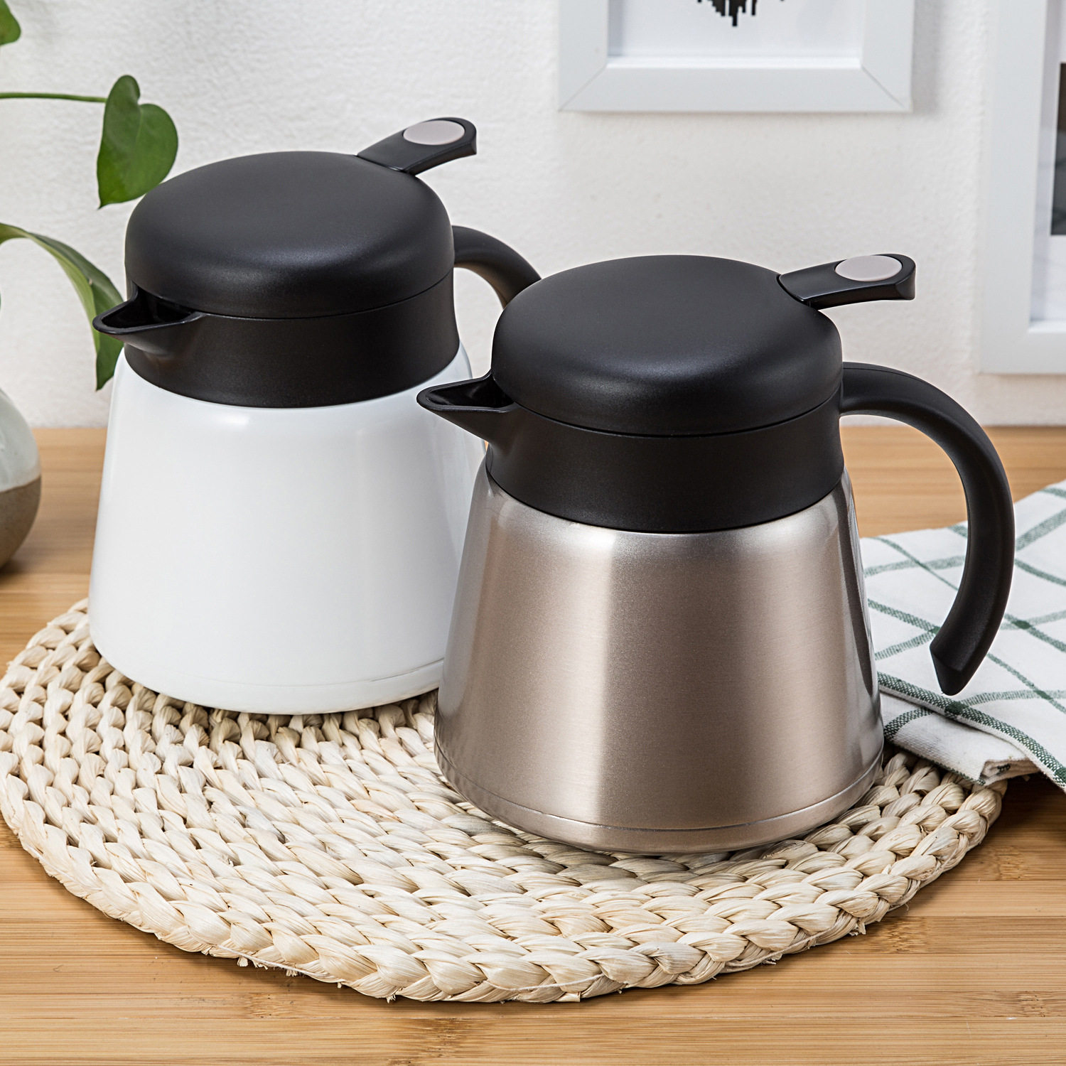 新款双层真空不锈钢保温壶办公咖啡豆浆壶热水壶小型迷你茶瓶暖壶