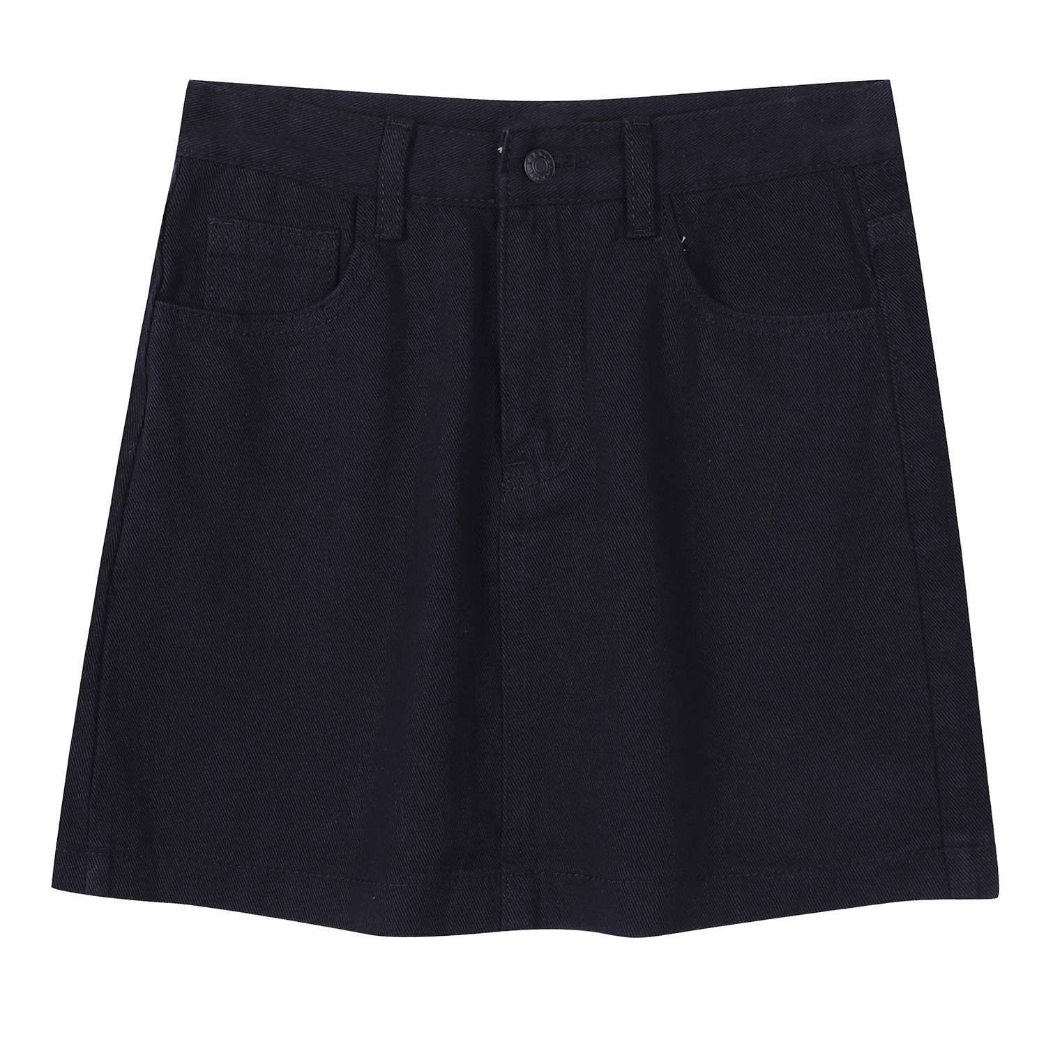 馨帮帮sinbounboun韩国东大门宽松休闲直筒黑色a字牛仔半身短裙女