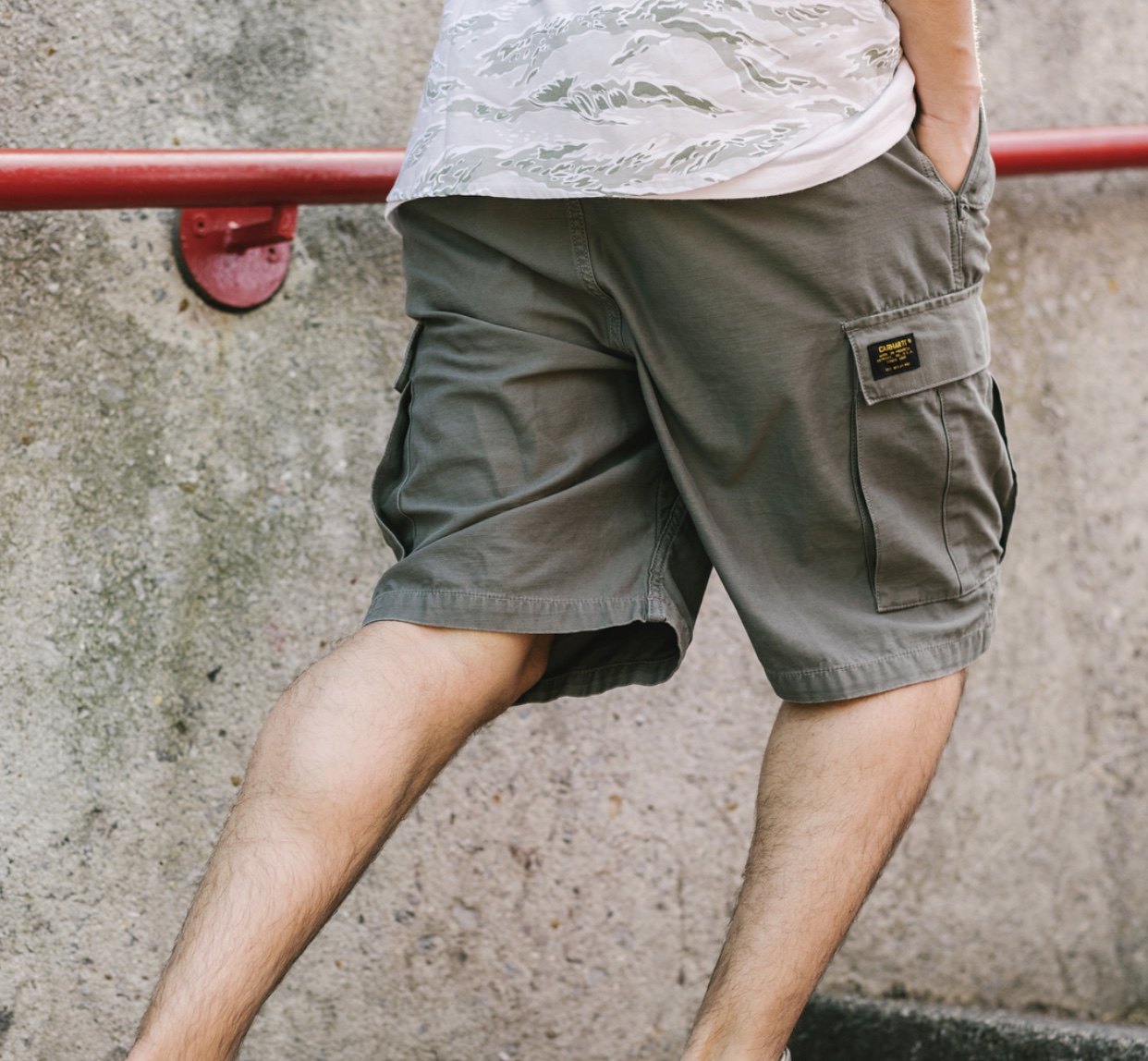 现货carharttwip19sstroop军事工装大兜军裤五分休闲裤