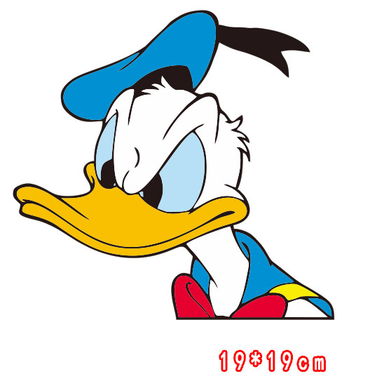 唐老鸭汽车电动车贴纸可爱卡通抖音网红后窗玻璃汽车装饰贴