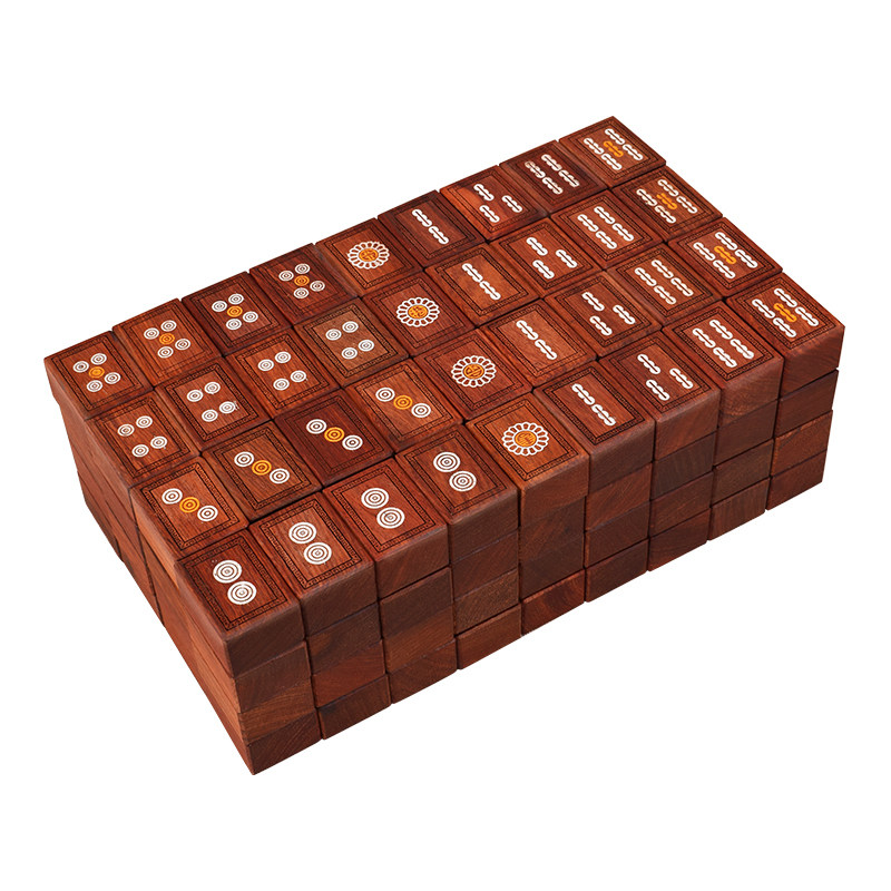 御圣香花梨木将牌家用手搓中号37.5mm高档家用麻将
