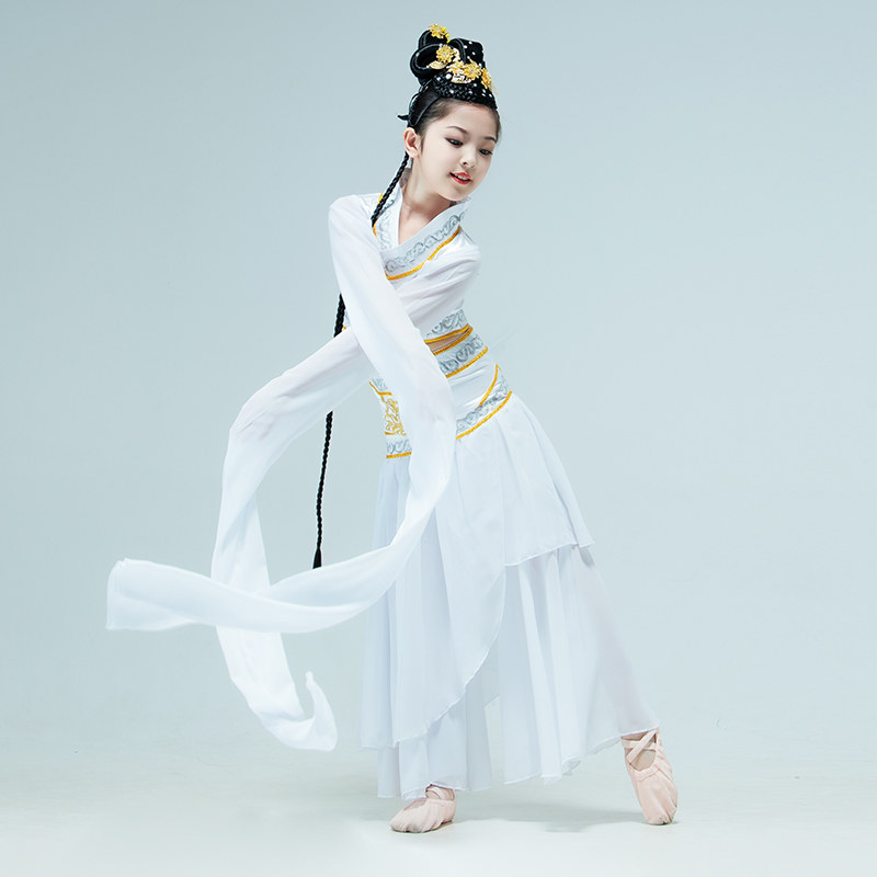 服装儿童水袖舞蹈玉人古典演出服女中国风甩袖儿童演出服