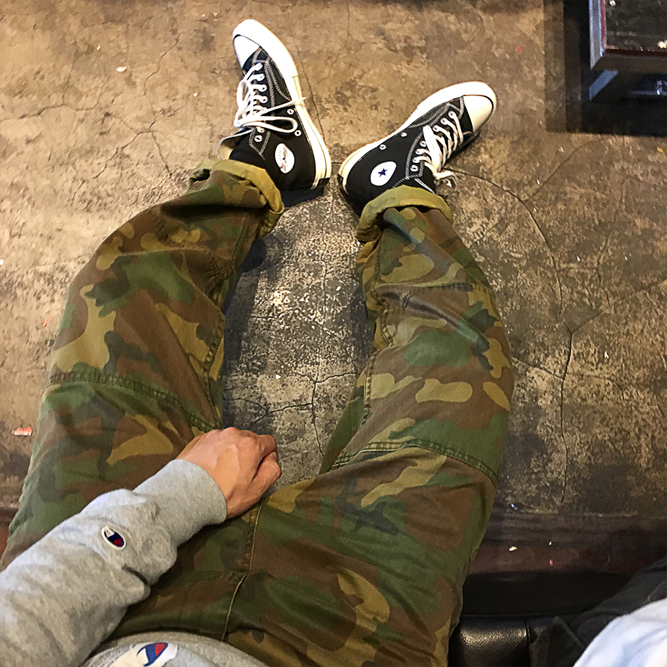 石头家 日系工装甲板裤 二战余文乐休闲男长裤 宽松直筒潮男迷彩