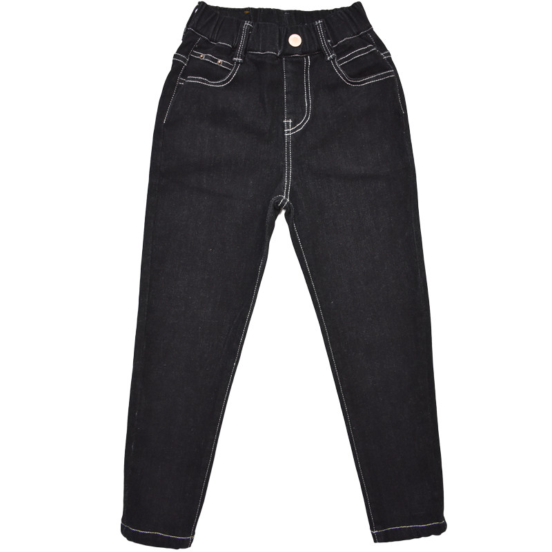 男童牛仔小脚修身裤子2020冬季毛绒铅笔裤韩版裤子