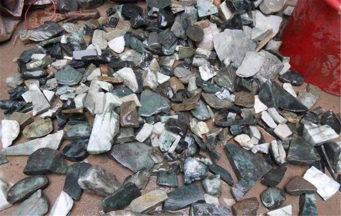 缅甸天然冰种翡翠公斤玉石手镯芯玉边角料练手珠宝奇石