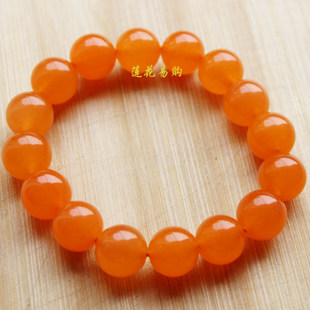 台湾天然橘子子石手链男女女款水晶饰品手串手链
