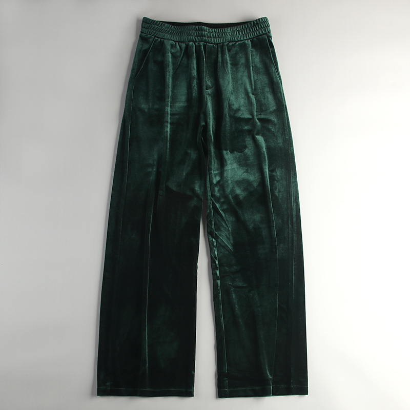 【WO】撤柜设计师潮牌 秋款 高垂感 绒面感  柔软爽滑 阔腿长裤