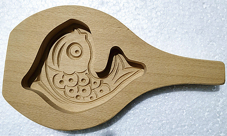 大号木质面卡模子花样馒头饽饽手工鲤鱼鱼形烘焙模具