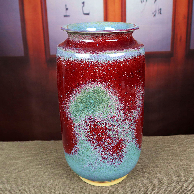 神垕钧窑花瓶干花插花器钧瓷窑卧室桌面陶瓷花瓶