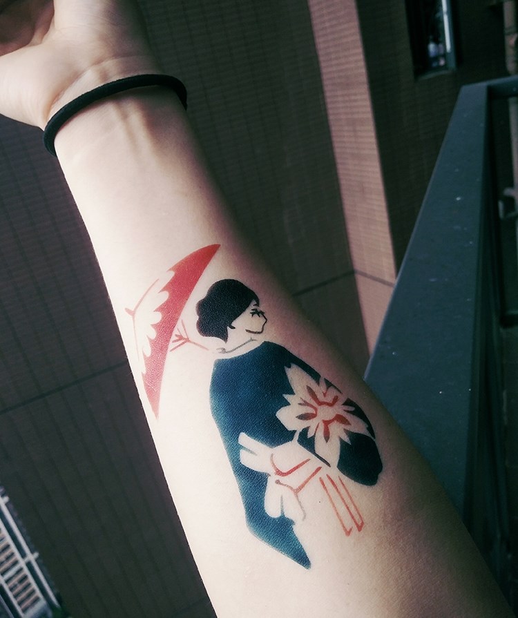 纹身颜料色料喷绘喷笔专用人体一次暂时性喷枪化妆