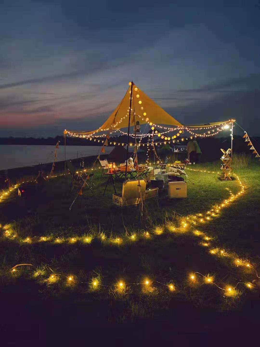 户外露营帐篷氛围灯彩彩灯闪灯串灯阳台布置营地灯