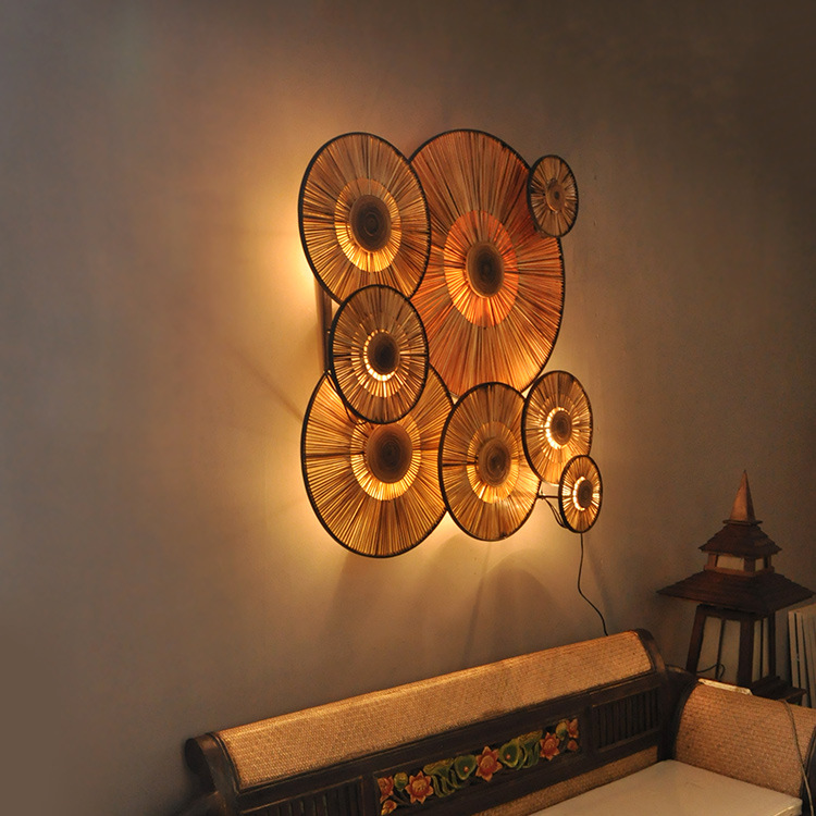 泰国特色进口手工艺品东南亚风格创意装饰壁灯复古装饰灯