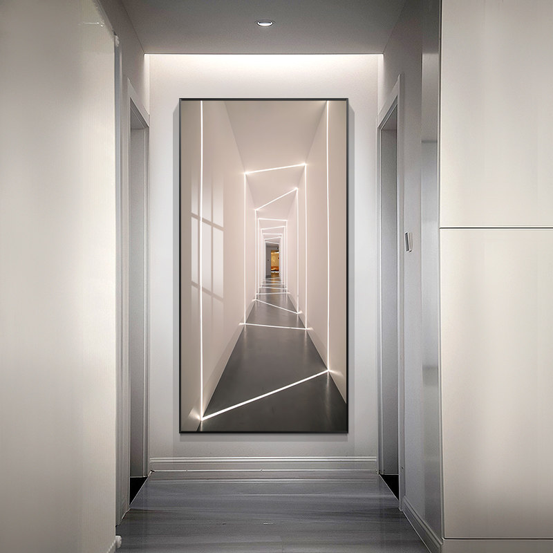 玄关抽象装饰画现代简约走廊尽头挂画无限空间壁画现代装饰画