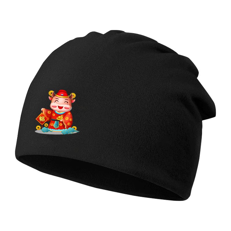 国潮民族风牛年大吉本命年过年男女头巾帽堆堆睡帽帽子