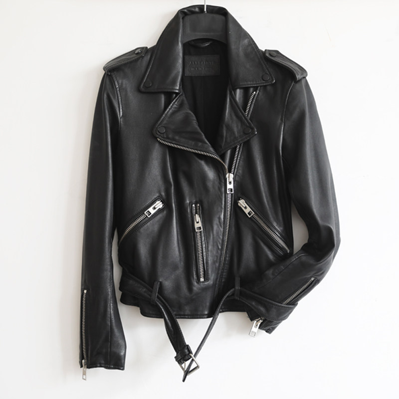 皮匠匠门men英国植鞣绵羊羊皮衣夹克翻领拉链皮衣