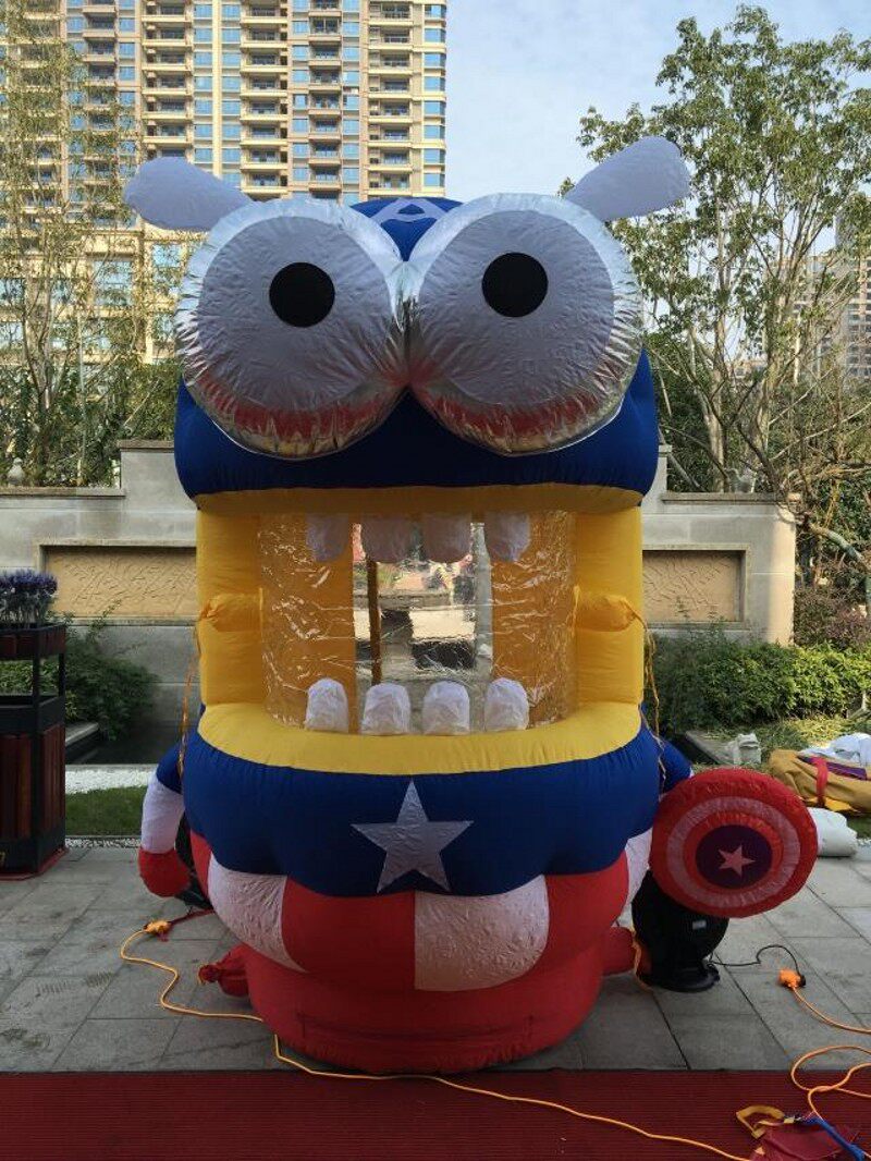 充气抓钱机新款圆柱透明抓钱机气模小黄人招财猫财神爷抓钱机包邮