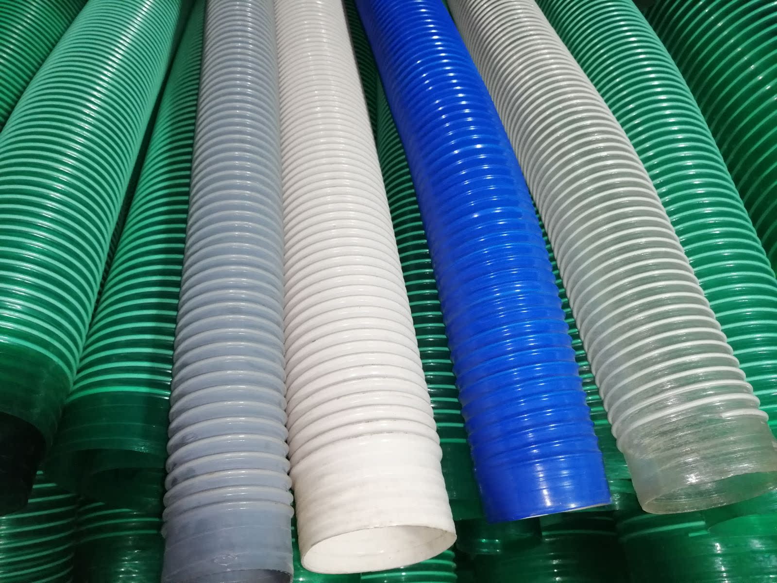 pvc新款塑料 蓝白色橡胶伸缩软管工业通风排阻燃吸尘管风机排风管
