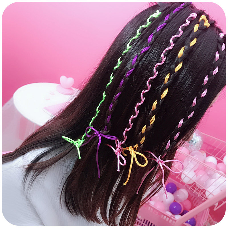 默默爱●编发韩国绑头发彩带彩色绳子编织辫子发带发饰发绳盘发