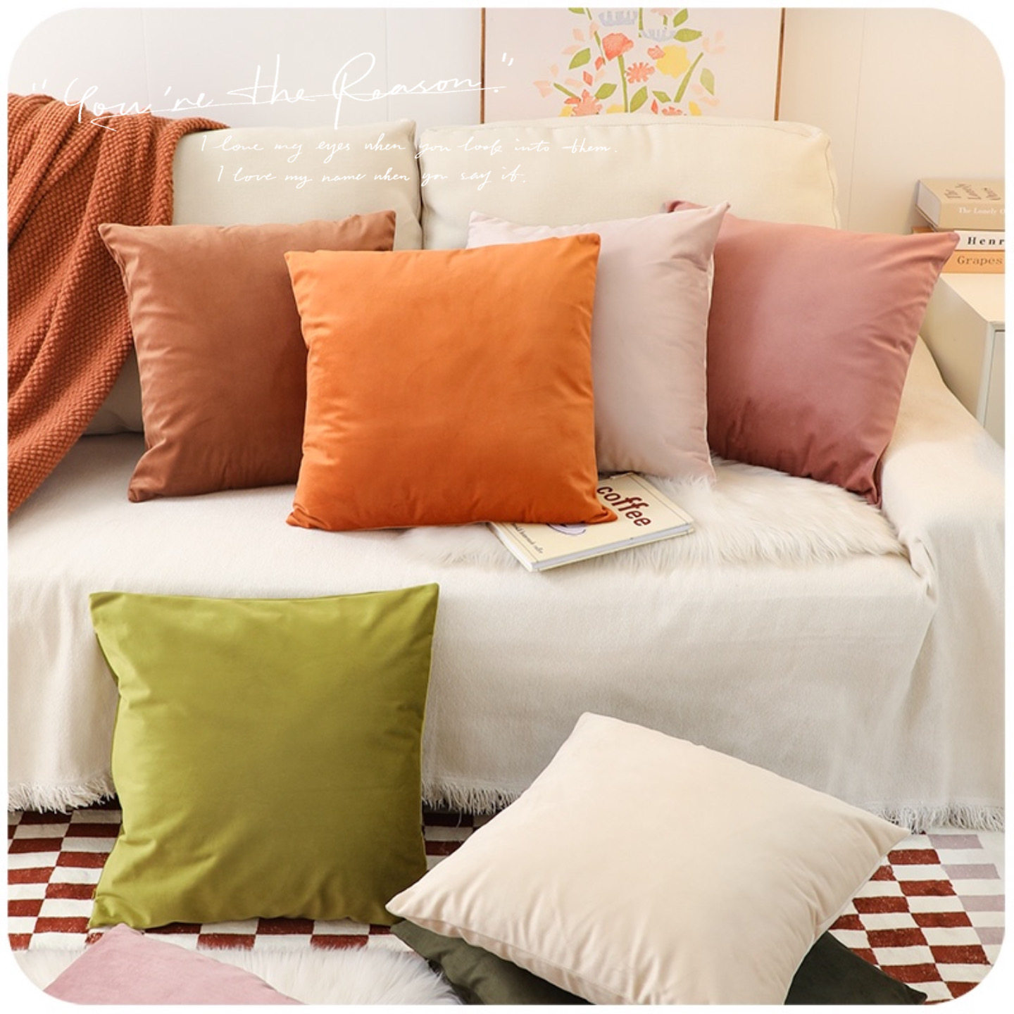 ins网红抱枕法式轻奢沙发枕套套装组合天鹅绒靠垫