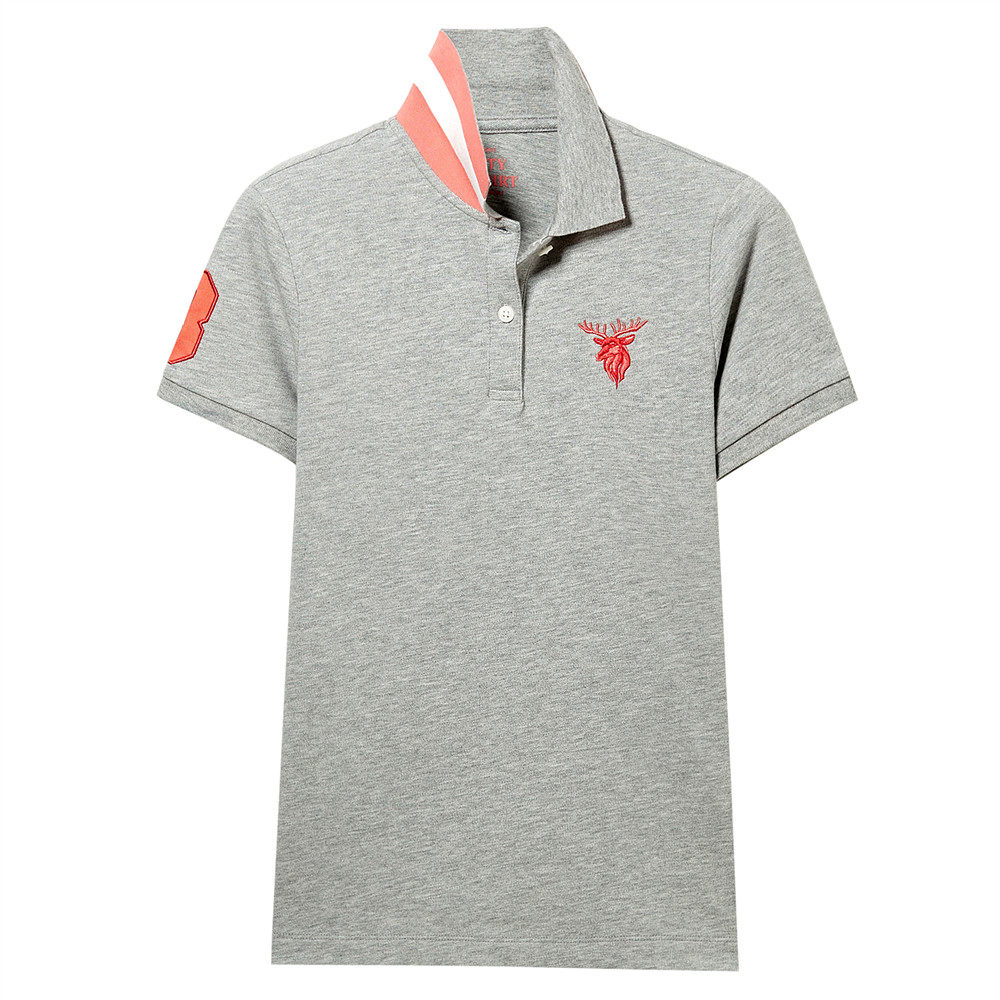佐丹奴polo衫女新款修身女士翻领t恤刺绣弹力棉短袖polo90319386