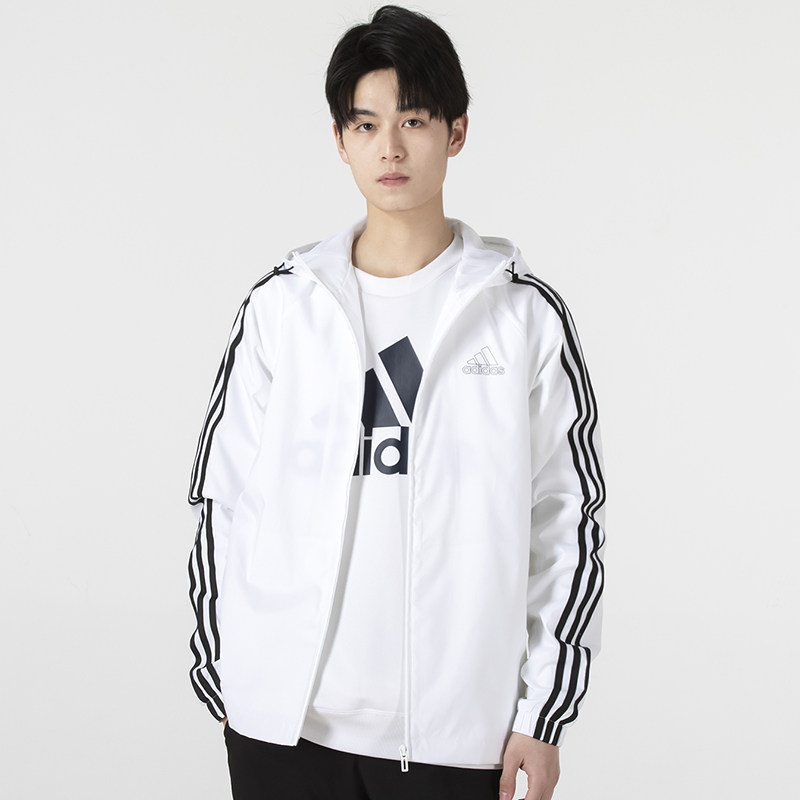 阿迪达斯防晒男外套夏季户外轻薄皮肤防风运动服夹克运动茄克