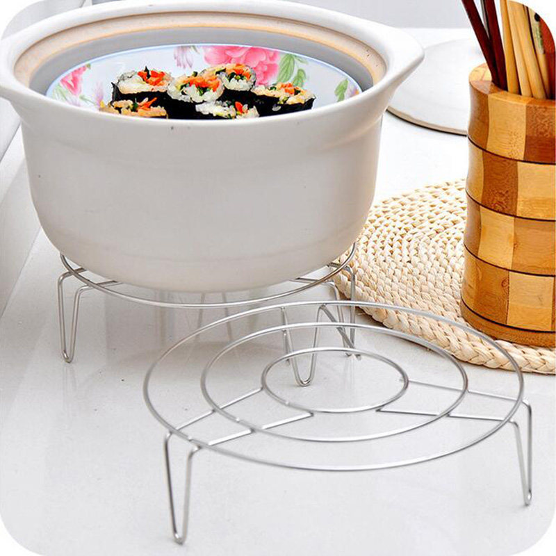 无磁不锈钢蒸架三脚蒸菜架蒸格蒸饭架支架蒸蛋隔水餐具笼