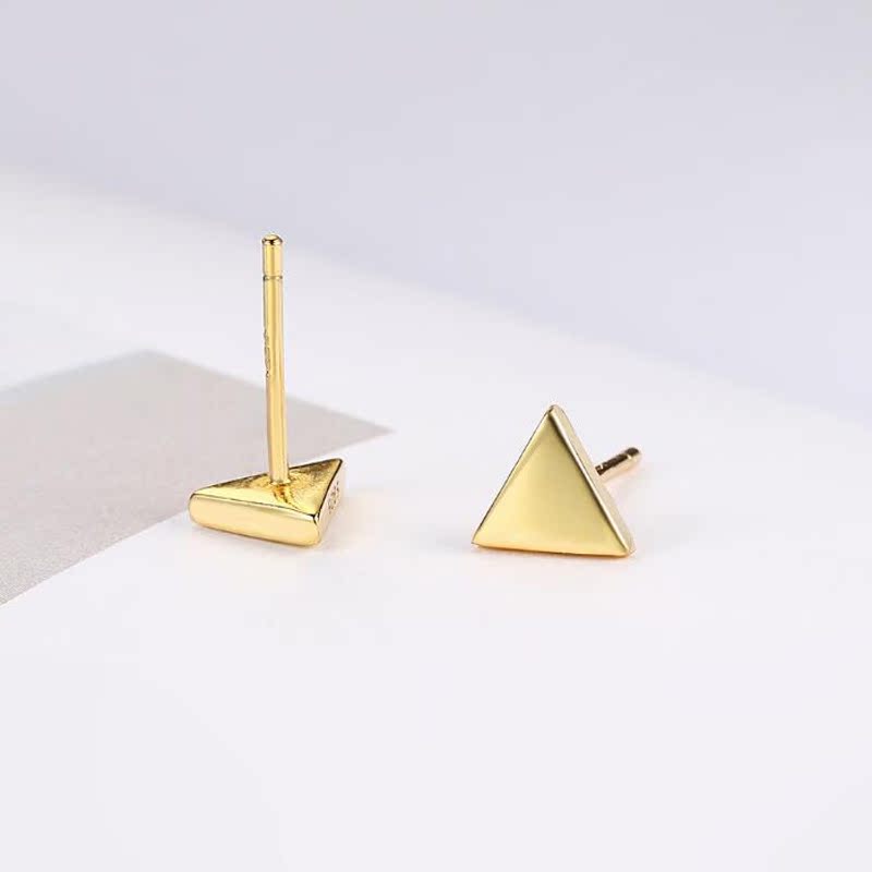 韩版气质时尚s925纯银三角形耳钉优雅迷人简约耳钉