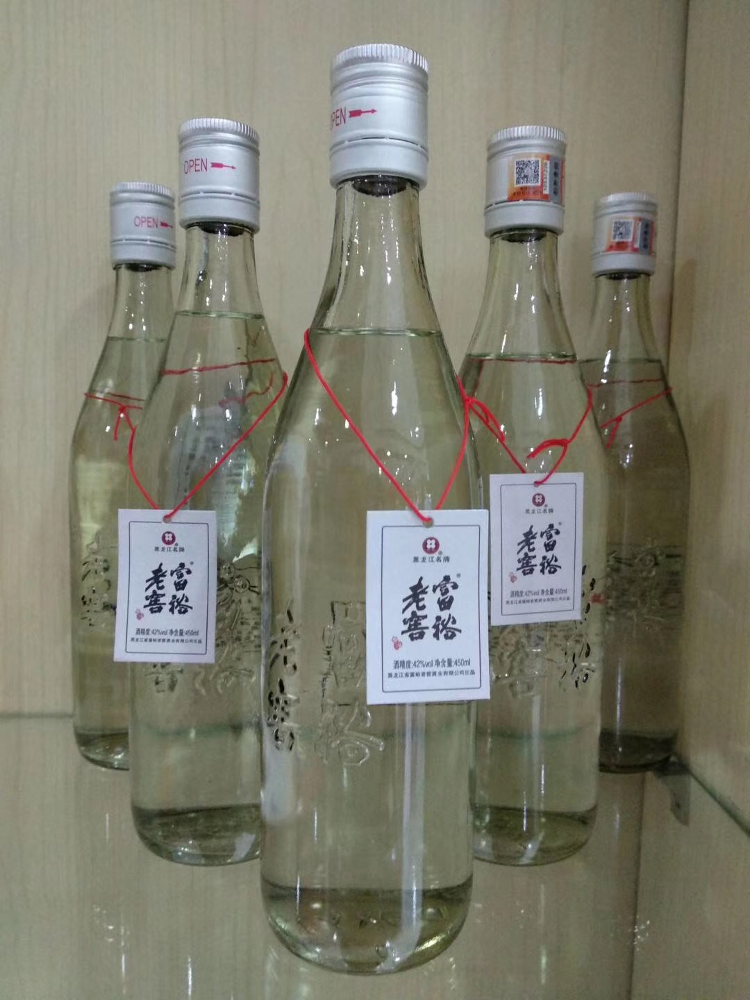 富裕老窖光瓶白酒包邮6瓶整箱价格42度浓香国产白酒
