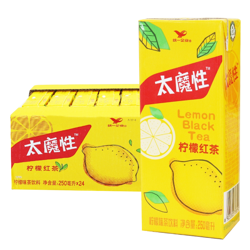 柠檬统一冰红茶茶饮料太魔红茶250ml24盒整箱网红茶饮料