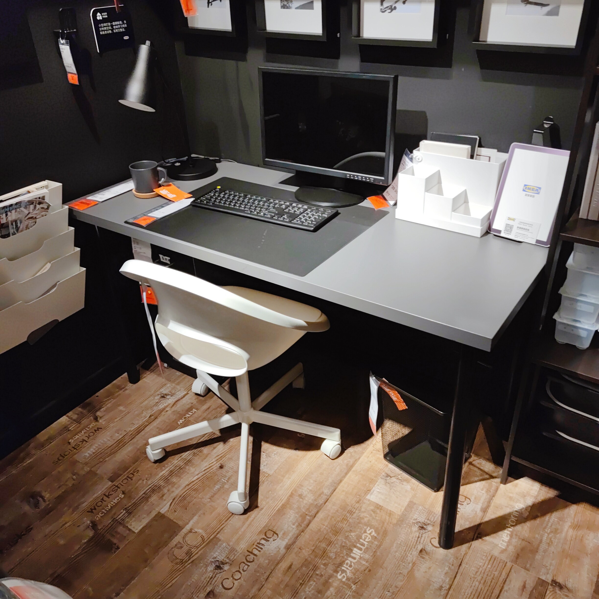 宜家拉格开普阿来桌子电脑桌学习办公桌白色60厘米电脑桌