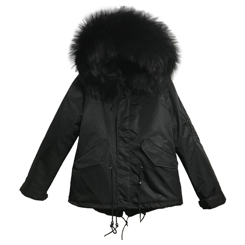 男士种草衣大棉衣保暖加厚明星派克潮牌黑色棉衣