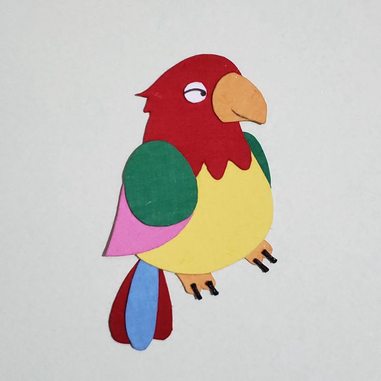 【免剪模板】布贴画材料包堆绣布艺手工diy幼儿亲子卡通动物15x15