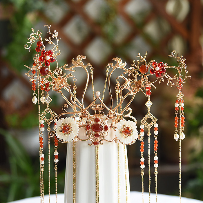 清仓华容珠翠原创创发冠步摇汉古风头饰古典发饰