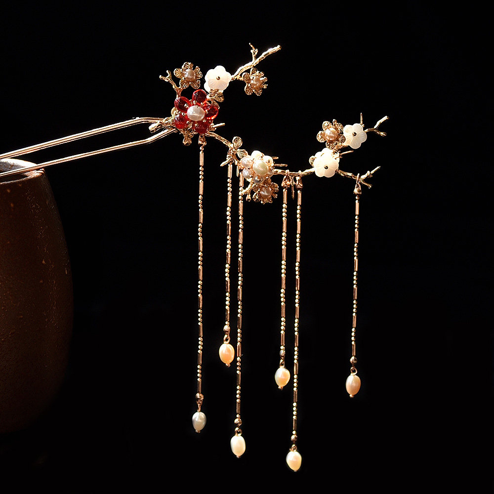 华容珠翠原创设计手工发钗步古风汉服旗袍珍珠发饰