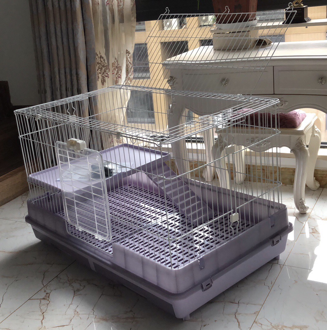 riyoka兔笼大顶门薰衣草紫100cm超大豚鼠笼别墅豪华双抽屉特大