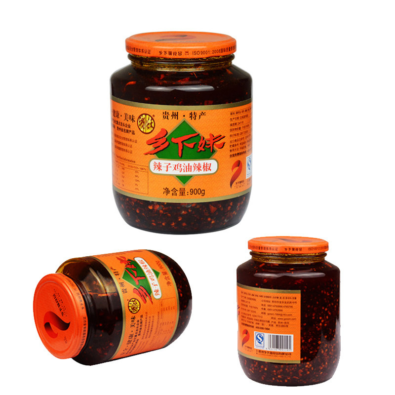 子鸡免邮贵州乡下妹辣辣椒900g三丁油辣辣角辣椒酱
