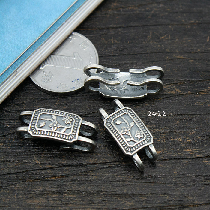 亚光配件复古压襟珐琅双鱼连接扣头项链手链扣