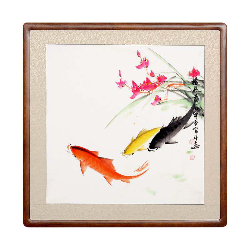 真迹大师胡富强富强国画富贵吉祥鲤鱼跳龙门鳜鱼客厅国画