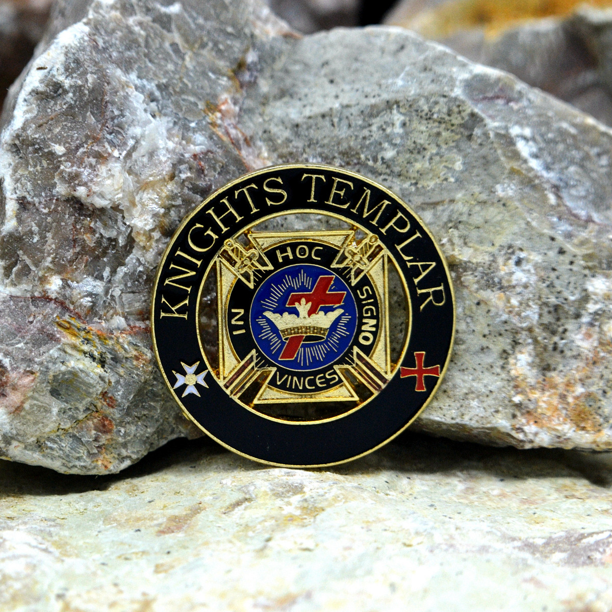 十字架皇冠欧洲圣殿骑士团纪念章男士圆形镂空徽章胸针