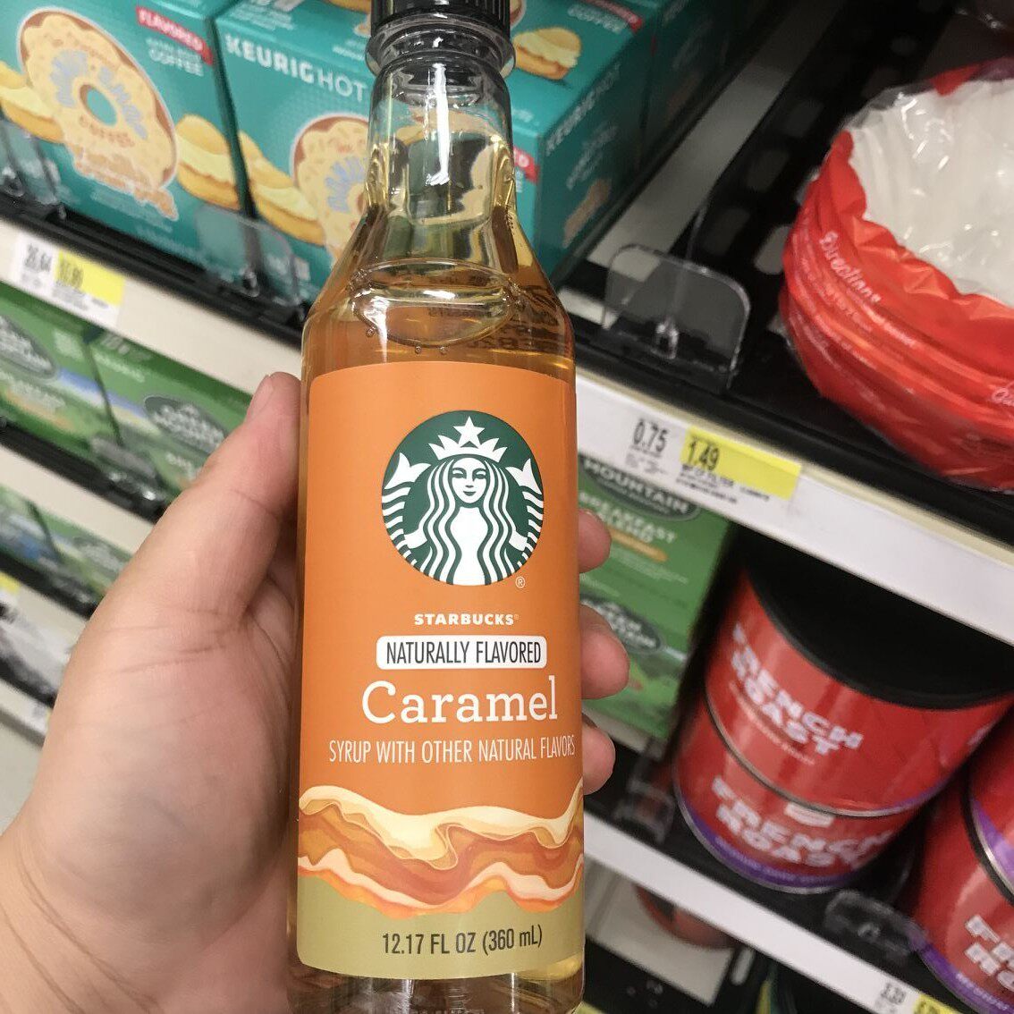 美国直邮starbuks星巴克焦糖香草糖浆榛果360毫升研磨咖啡粉