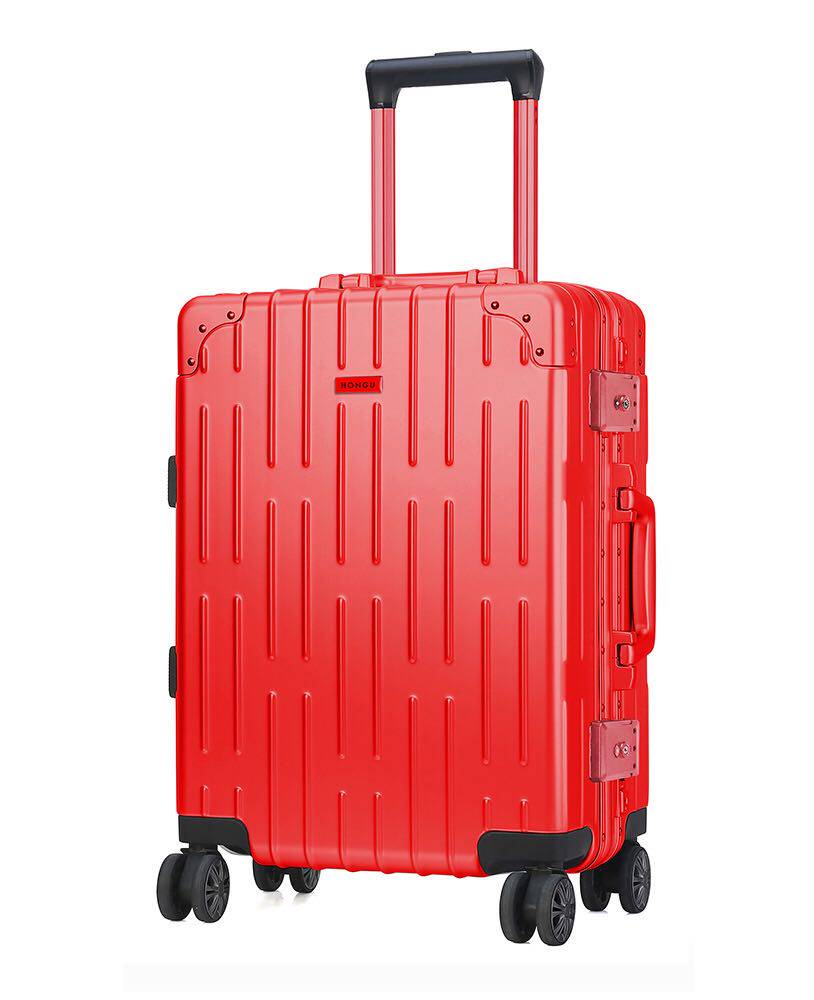 红谷铝合金拉杆箱万向行李箱男女密码登机机箱20寸旅行箱