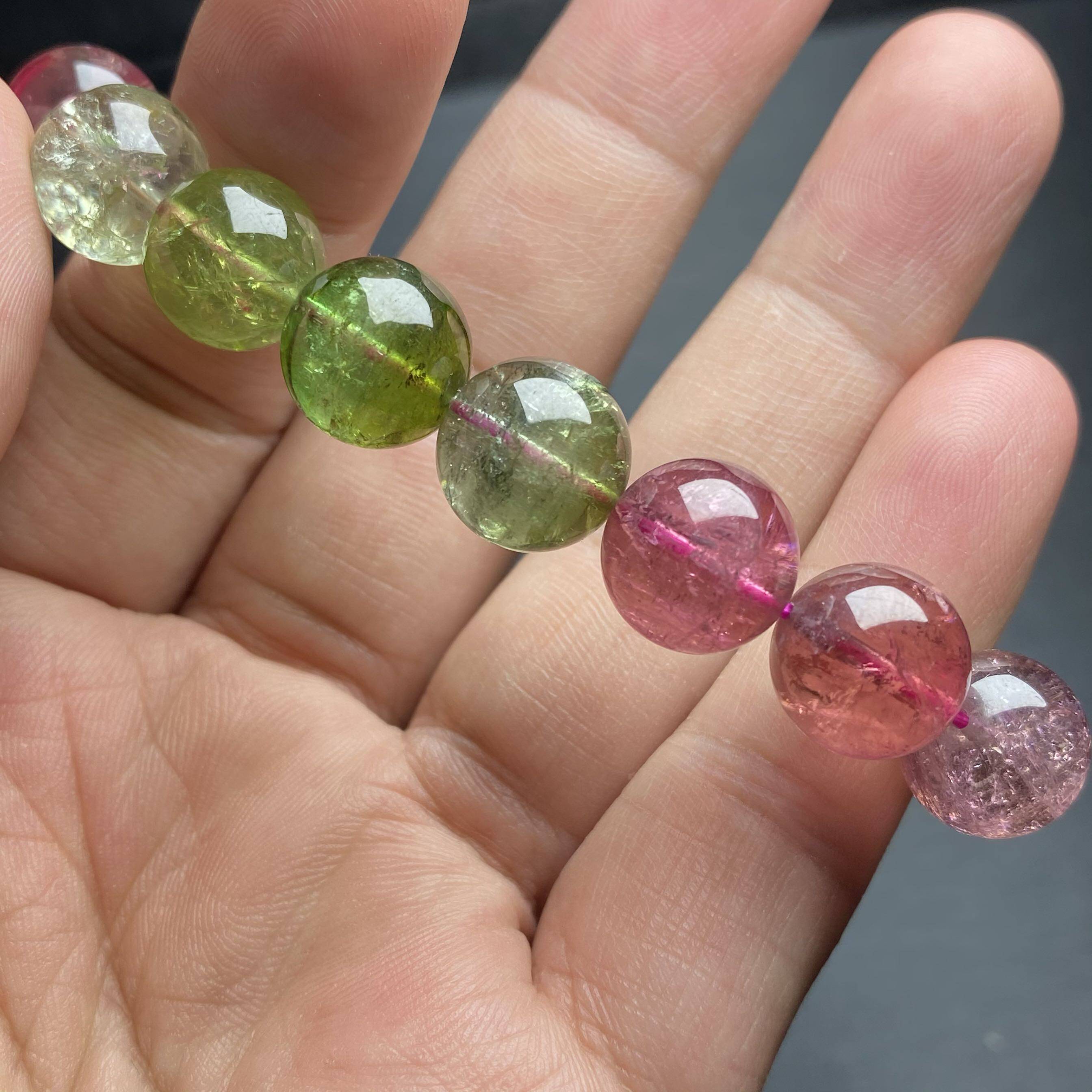 天然碧玺手链冰淇淋毫米实拍一物一图手链