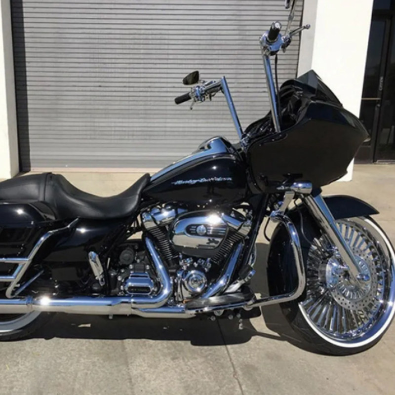 wildone哈雷街霸肥仔滑翔改装车把14英寸羊角高把路威1200电镀