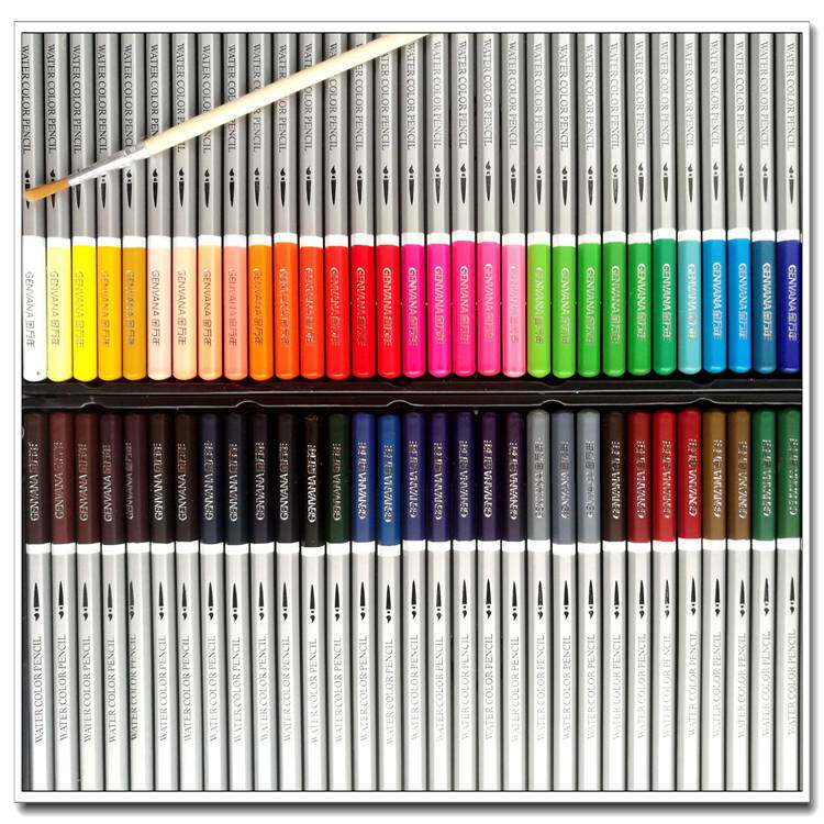 品牌72色水溶彩色铅笔精致铁盒盒装优质铅芯铅笔