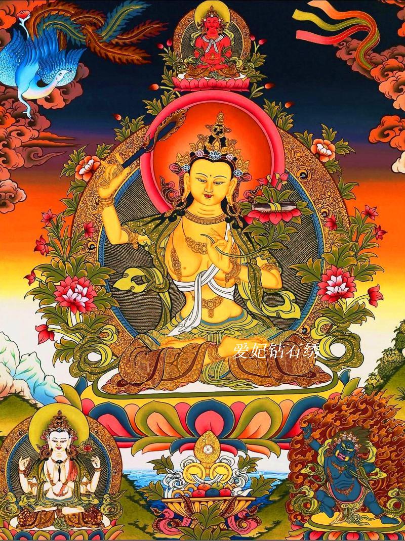新款藏族卡文唐卡文密宗西藏客厅十字绣画贴钻石十字绣套件