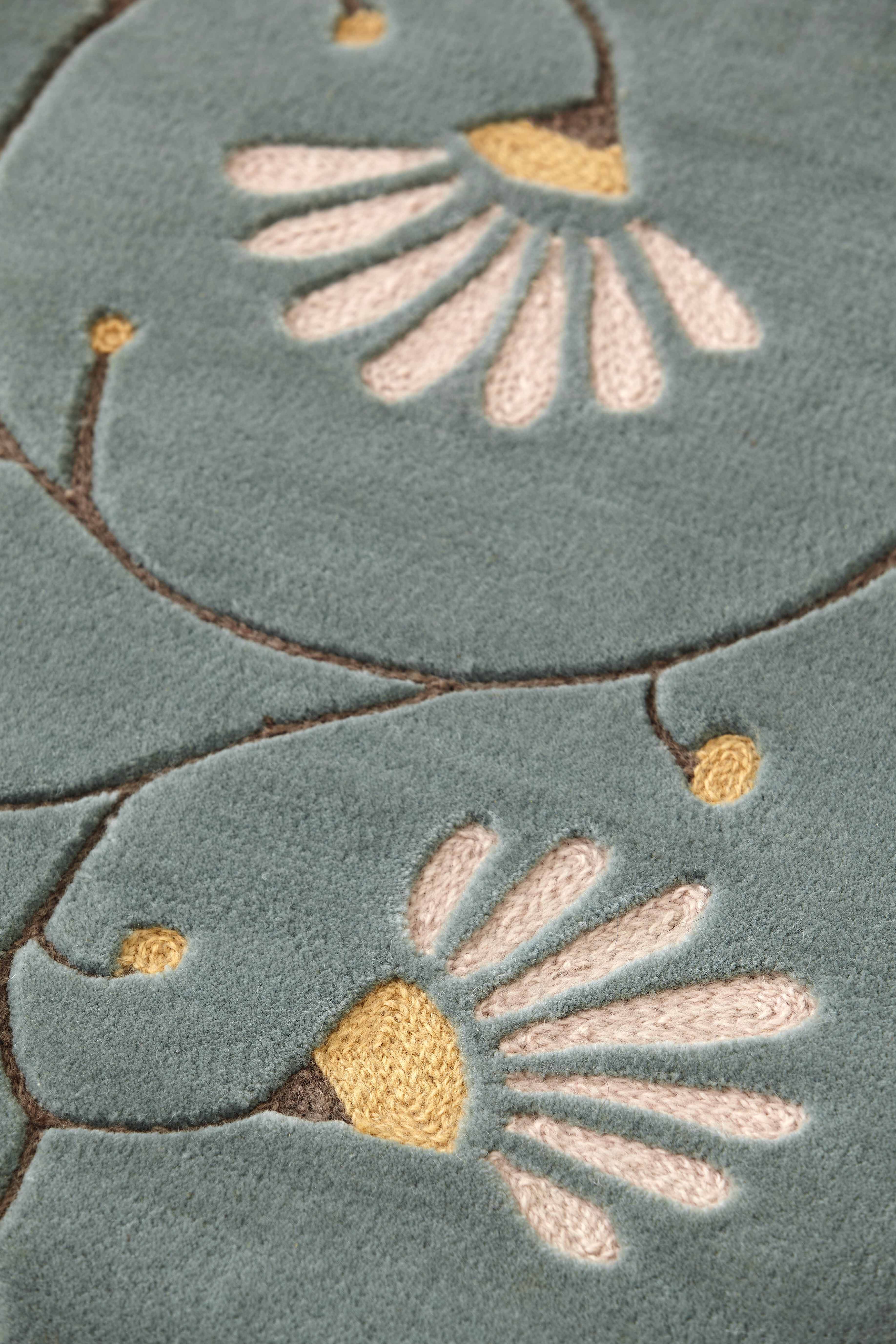 girones进口gan手工枪刺簇绒小雏菊图案纯羊羊毛地毯