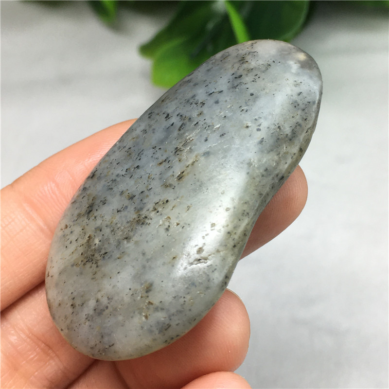 好型点墨青花花籽手玩件新疆和田青花玉籽料原石珠宝奇石