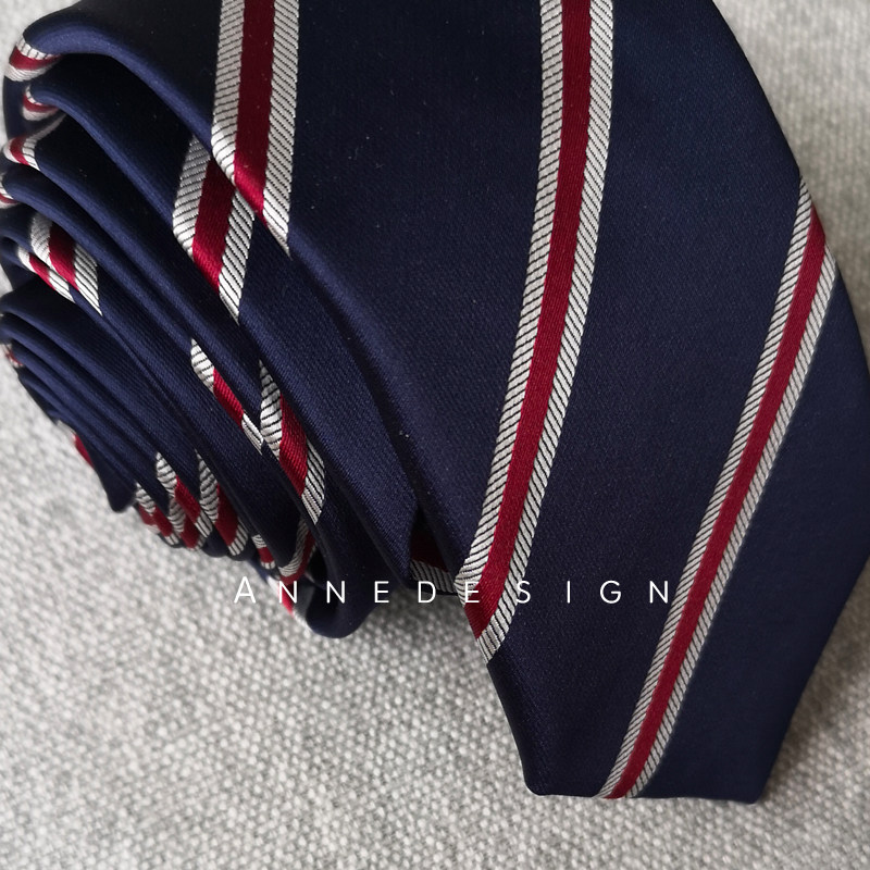 定制新款高端kingsman2王牌特工同款蓝底条纹领带领带